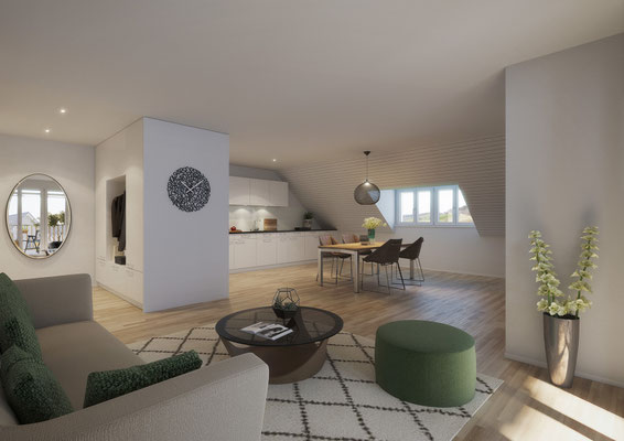 VISUALISIERUNG WOHNUNG 3 WHG 202 DACHGESCHOSS