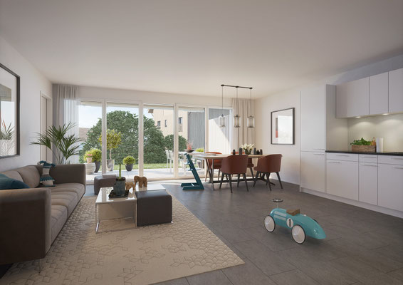 VISUALISIERUNG WOHNUNG 3 WHG 1 ERDGESCHOSS